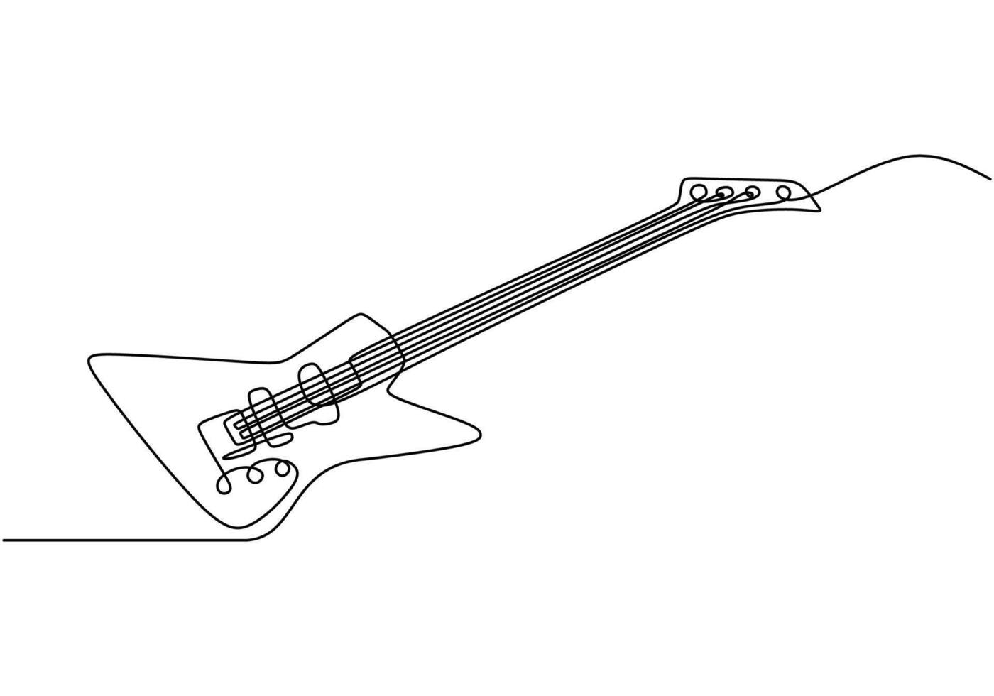 Electric Guitar Minimalist Line Art vector