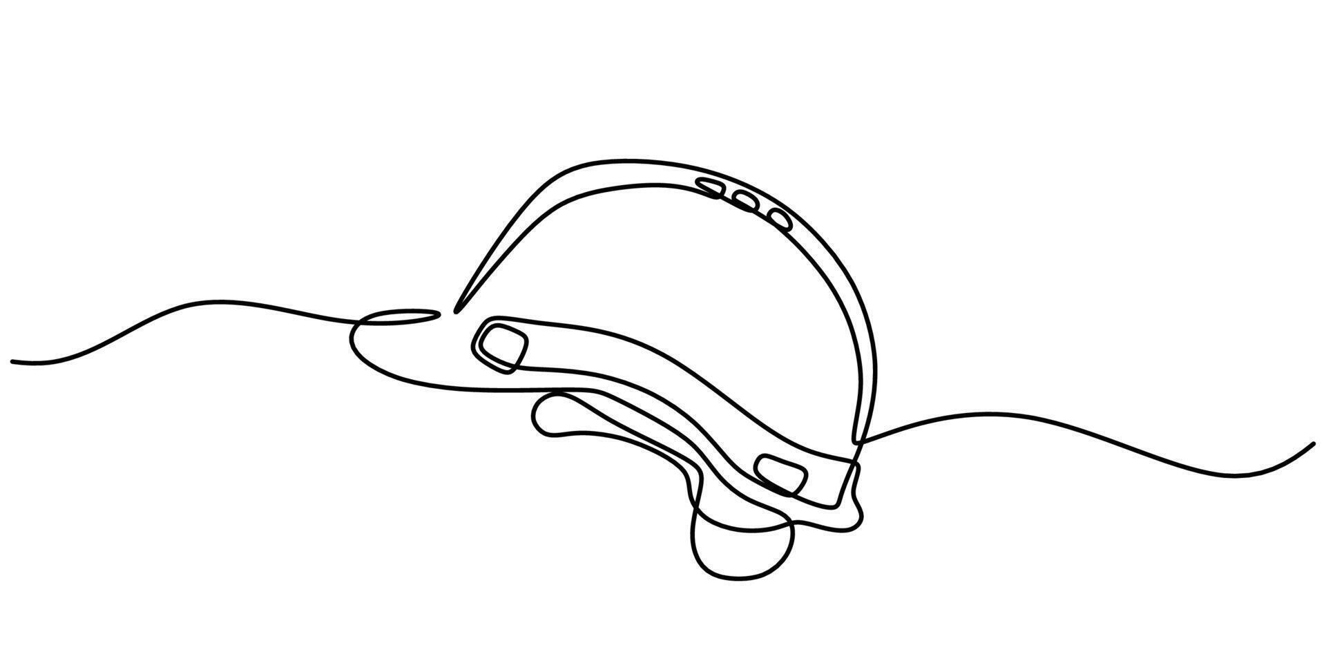 Construction safety helmet line art vector