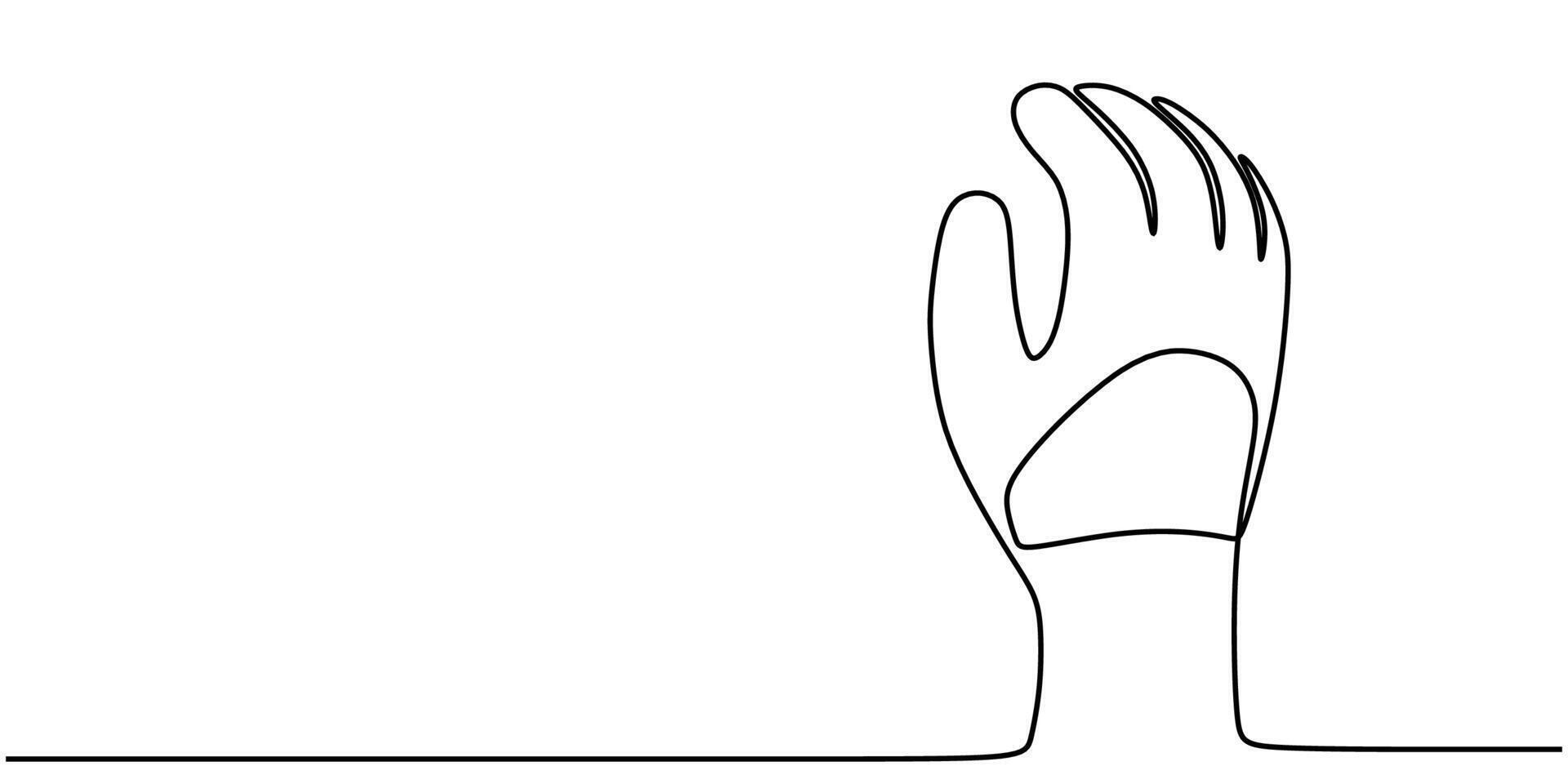Safety Gloves One Line Drawing vector