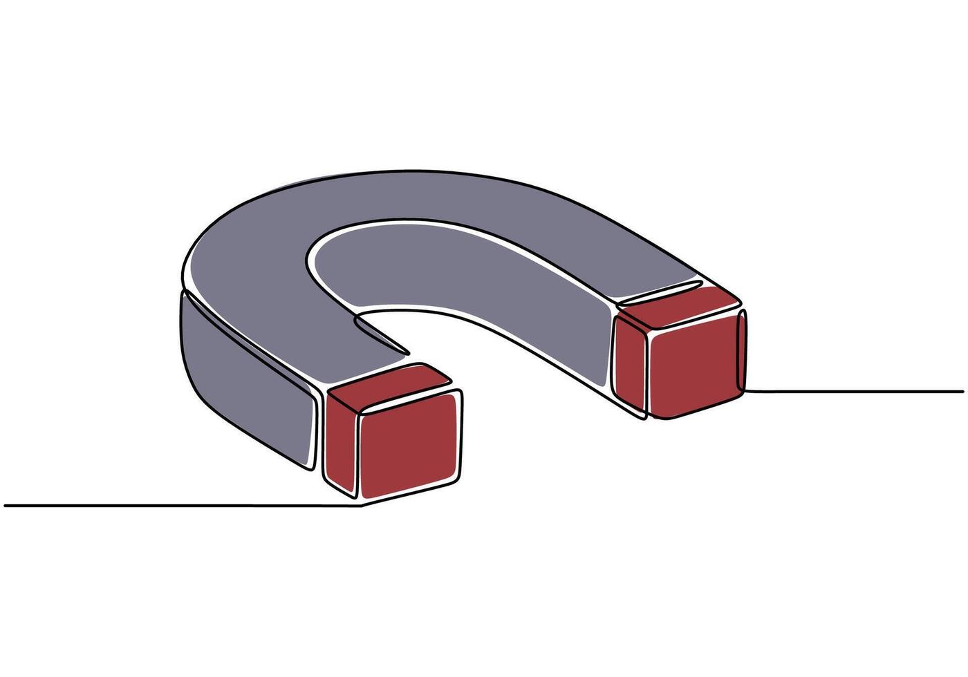 Magnet one line drawing vector