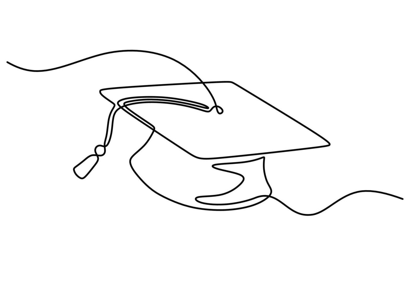 Mortarboard graduation cap line art vector