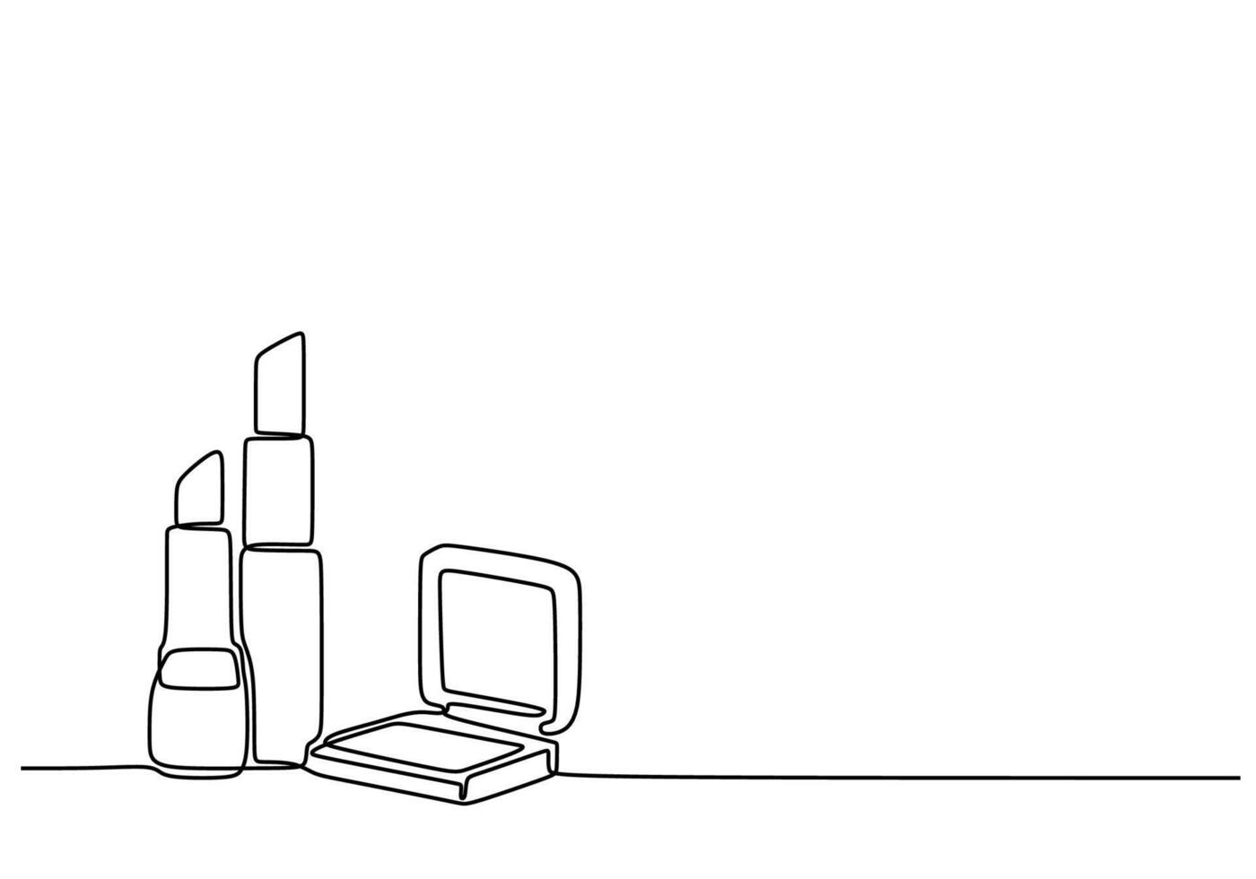 Lipstick set one line drawing vector