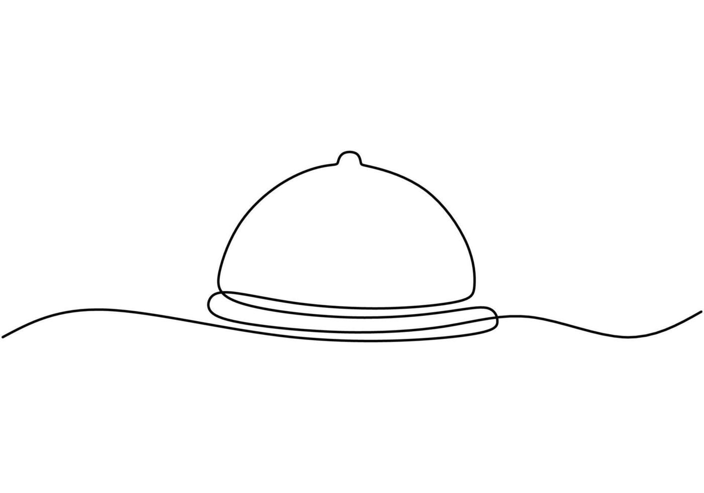 Continuous line drawing of a catering dish. Illustration for food and kitchen concepts. vector