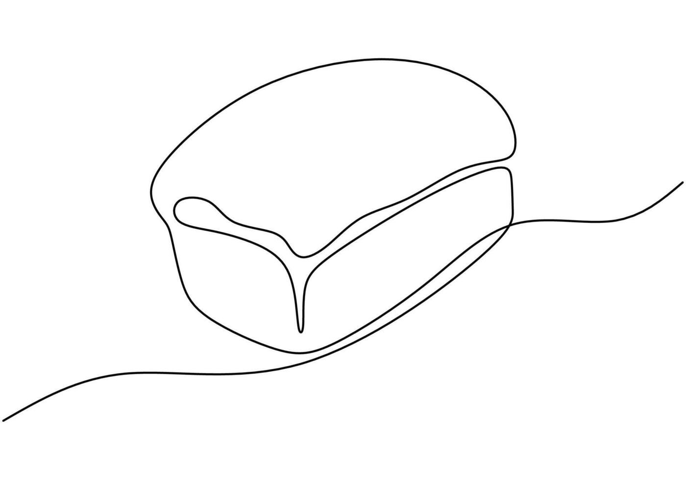 Big bread illustrated in continuous line drawing. Minimalist design for food and drink concepts. vector