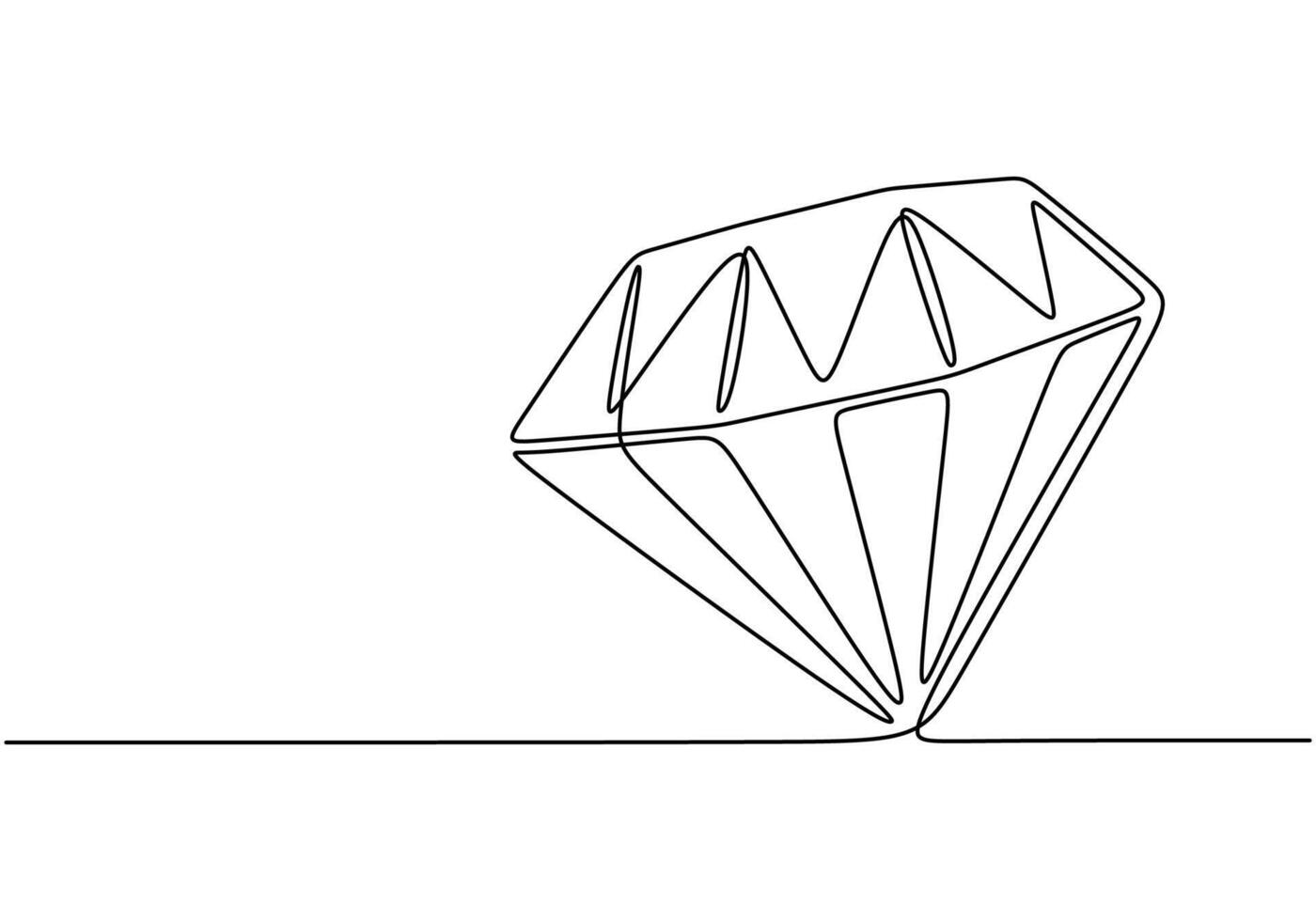 Diamond in continuous line drawing. Minimalist illustration for beauty and fashion on a white background. vector