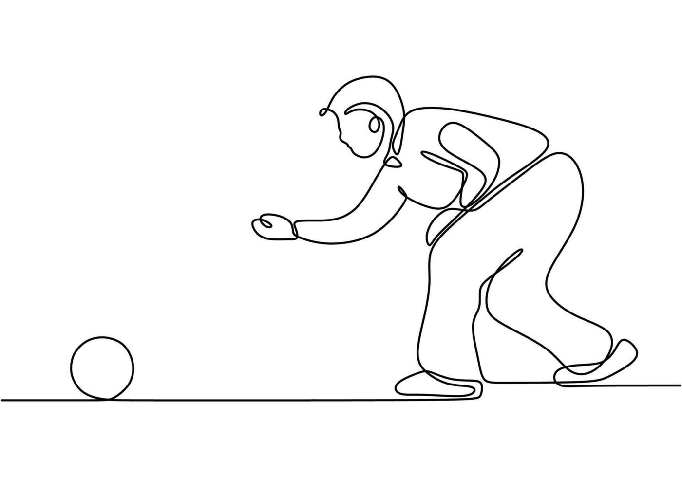 Bowling game in continuous line drawing. Teamwork and skill in bowling concept. vector