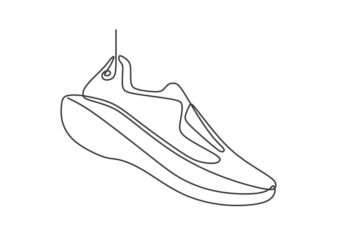 Running Shoe Single Line Drawing vector