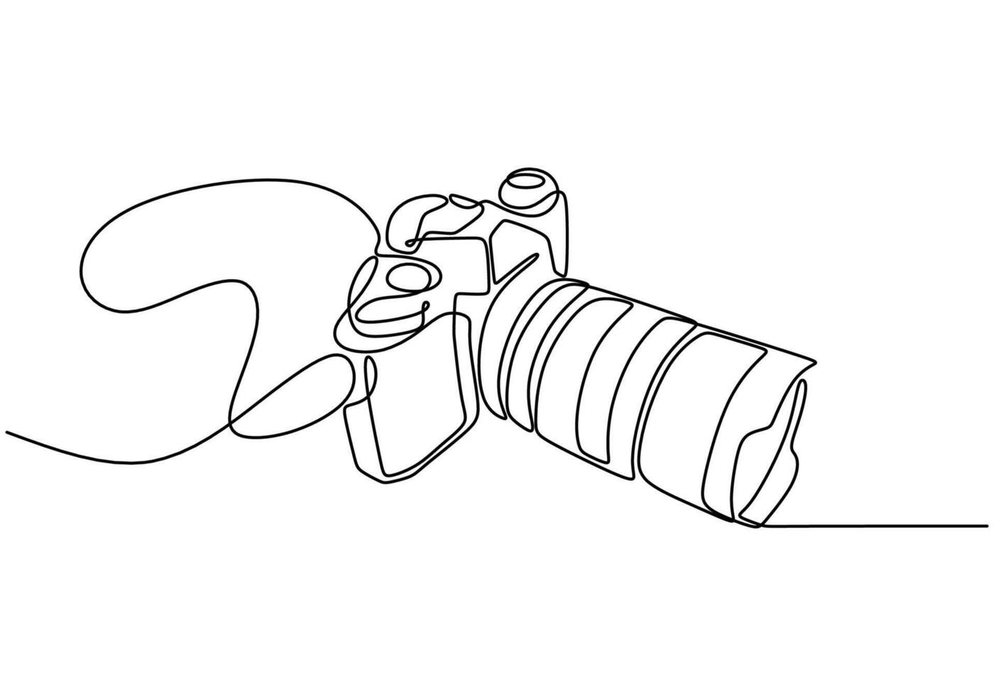 Digital camera one line drawing vector