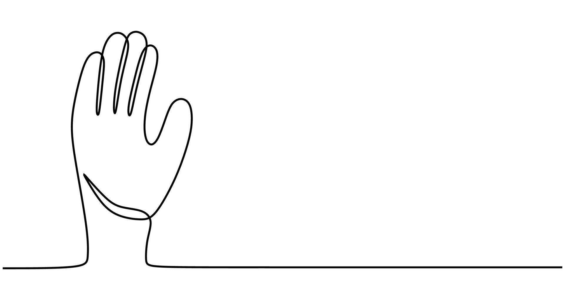Protective Gloves Minimalist Line Art vector