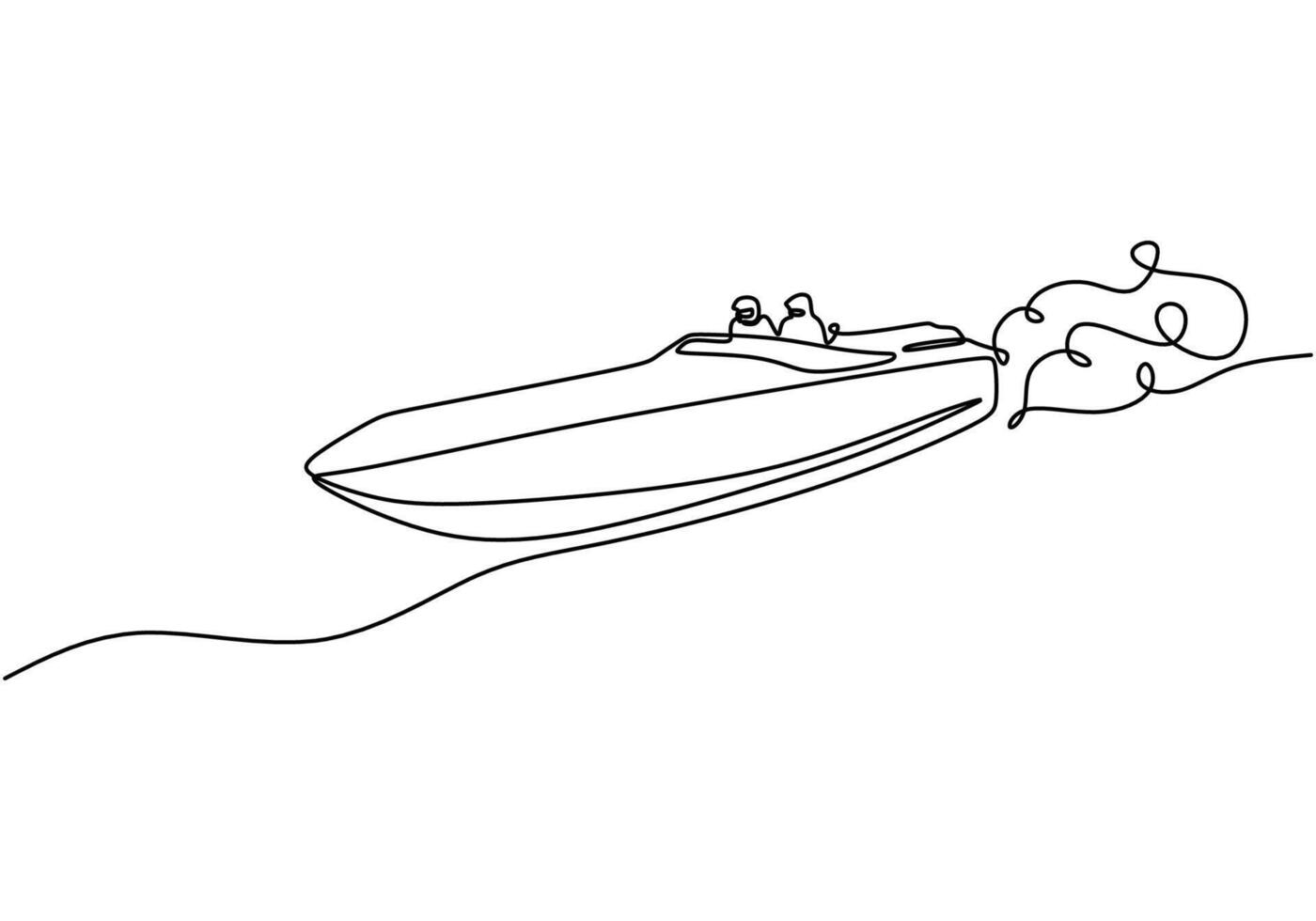 Racing Boats One Line Drawing for Speed Water Sport Concept vector