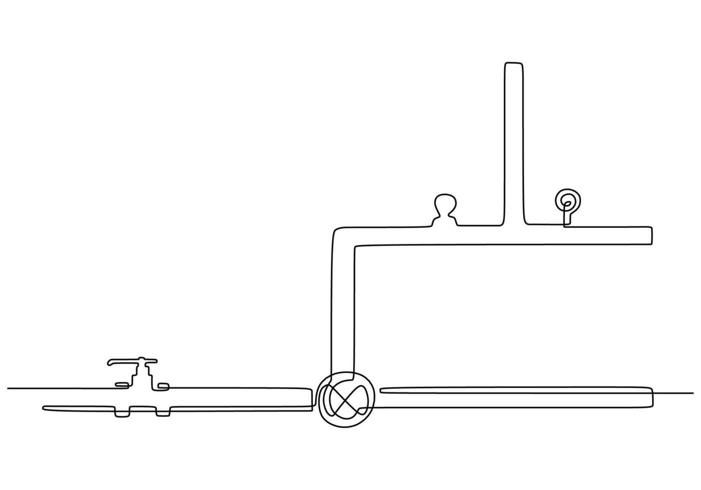 Petroleum pipeline continuous line art vector