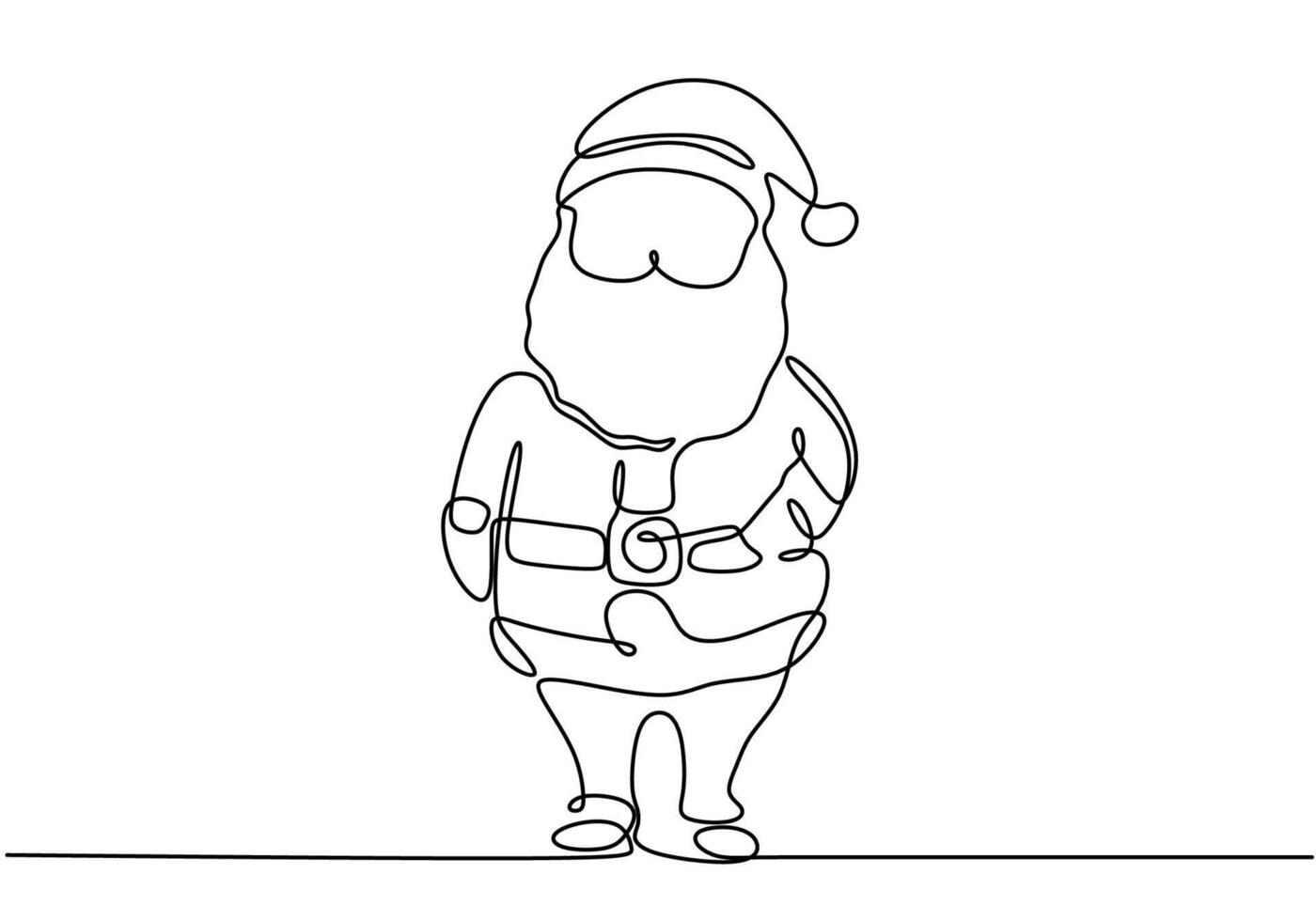 Santa Claus one line drawing vector