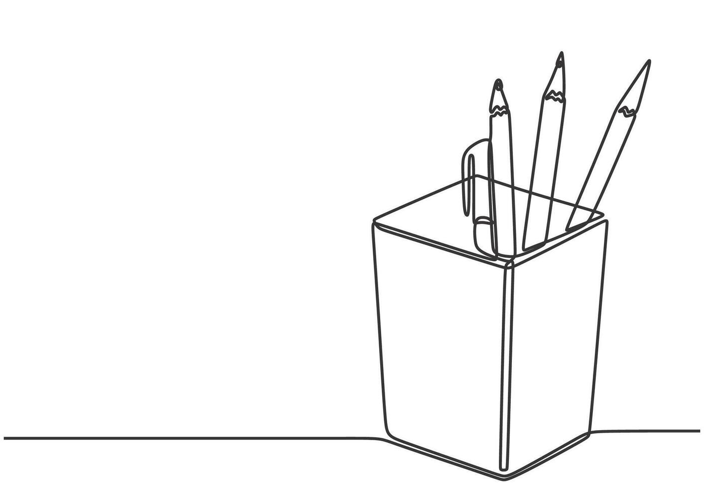 Stationery Pencil and Pen Line Art vector