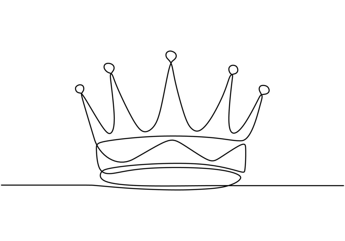 Continuous line drawing of a royal crown. Illustration for beauty and fashion concepts. vector