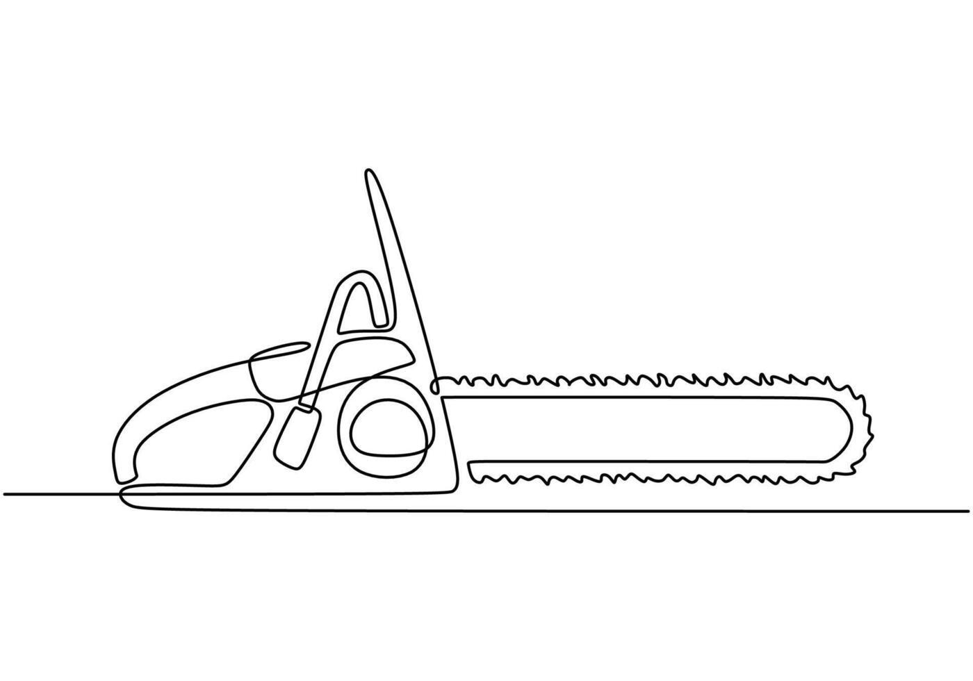 Chainsaw one line drawing vector