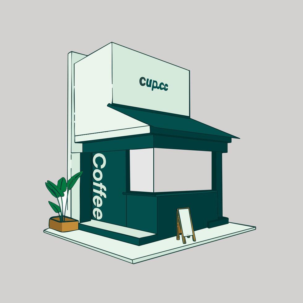 Modern Coffee Shop Illustration vector