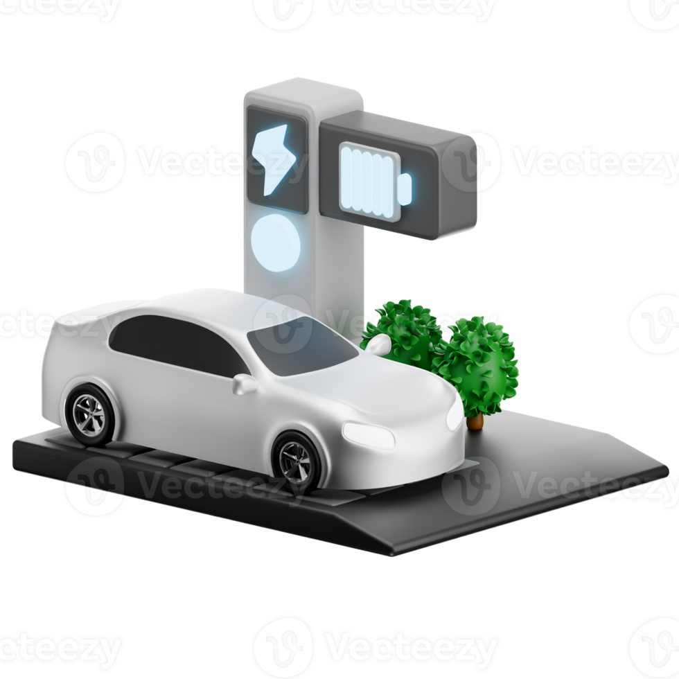 EV Charging Point Drive-In 3D Illustration png