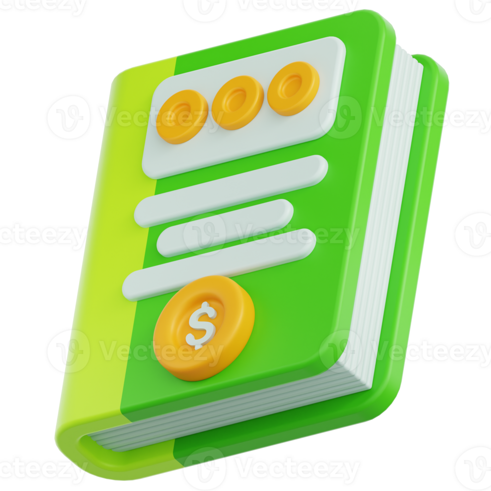 Accounting Book 3D Illustration png