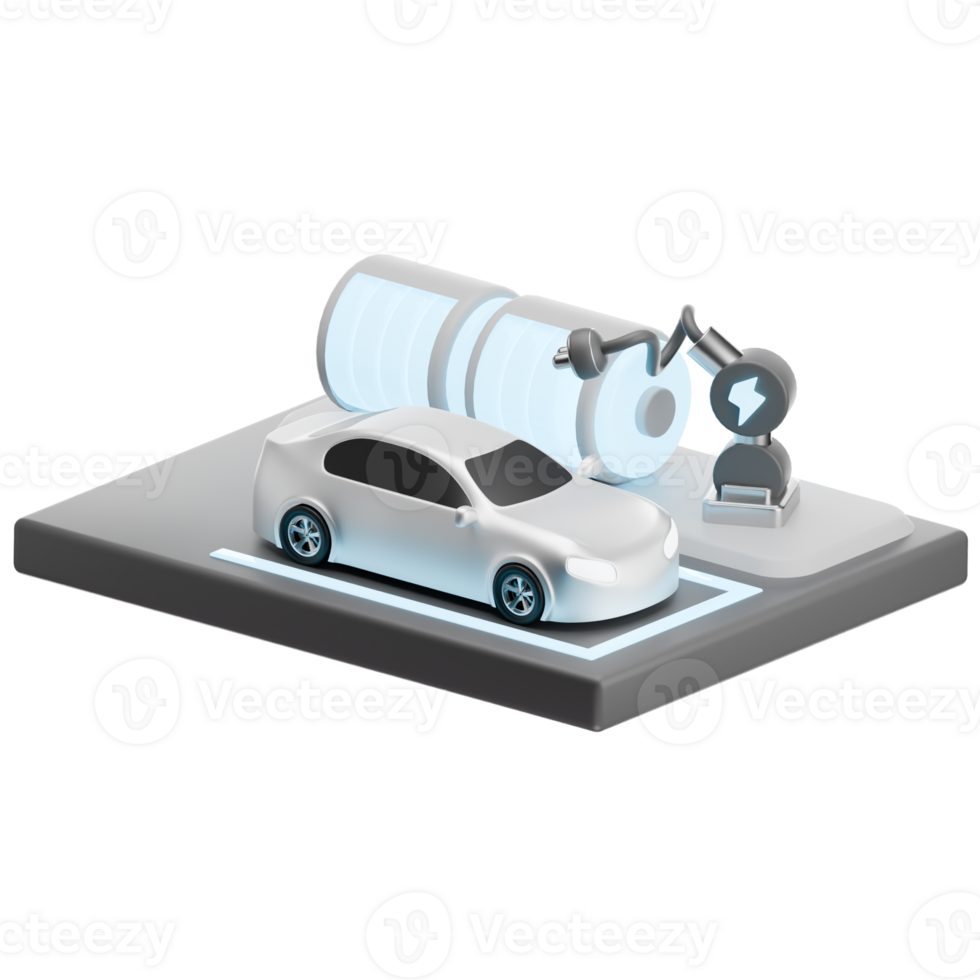 Robotic Battery Charging System 3D Illustration png
