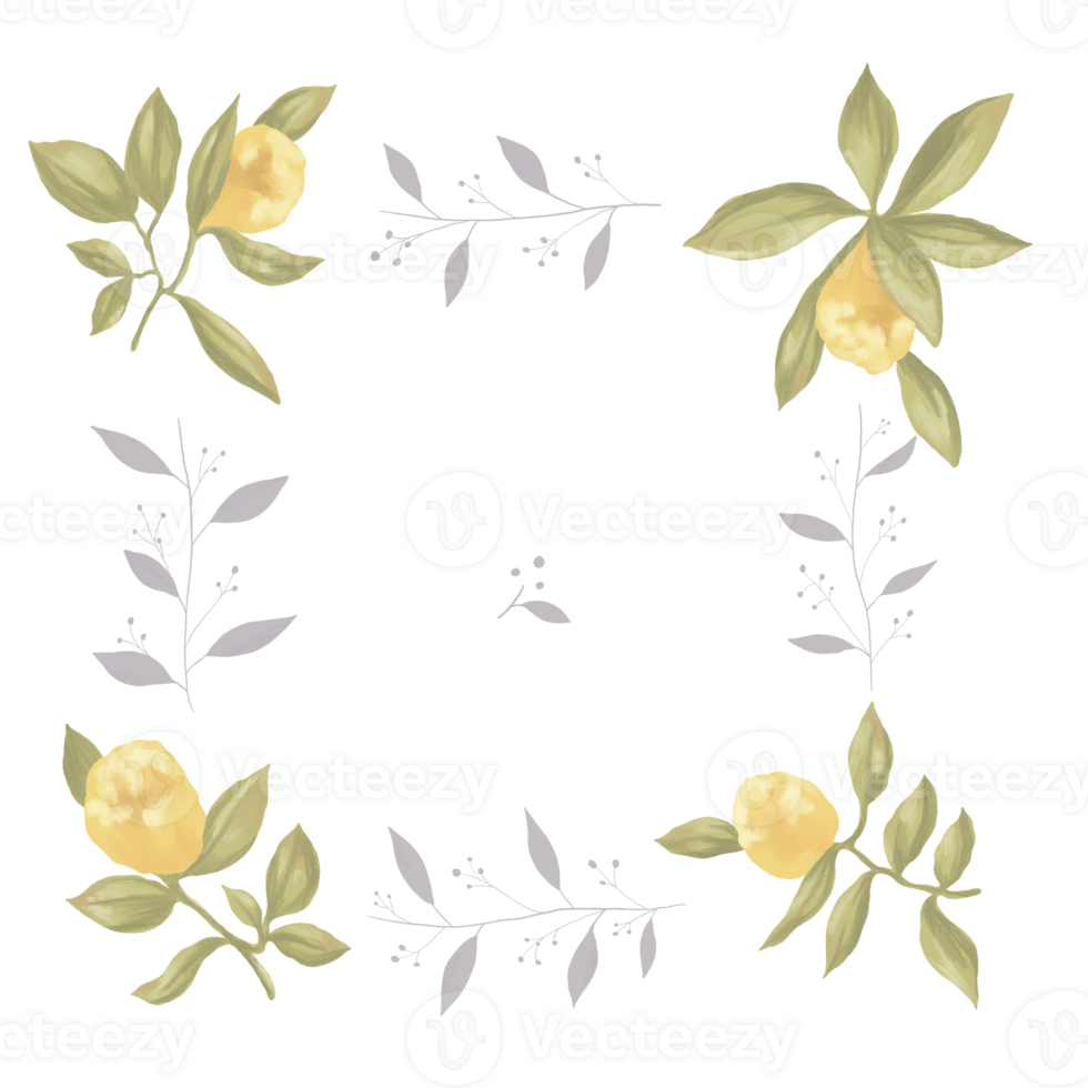 lemon pattern illustration for fabric print png