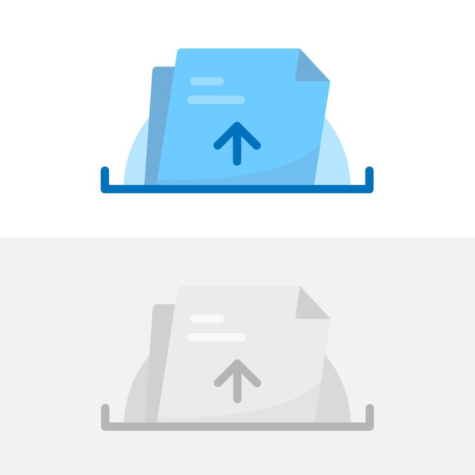 Illustration of document with upload arrow symbol. file upload button or drag and drop upload area. for user interface elements, web design, apps, cloud services, and digital forms vector