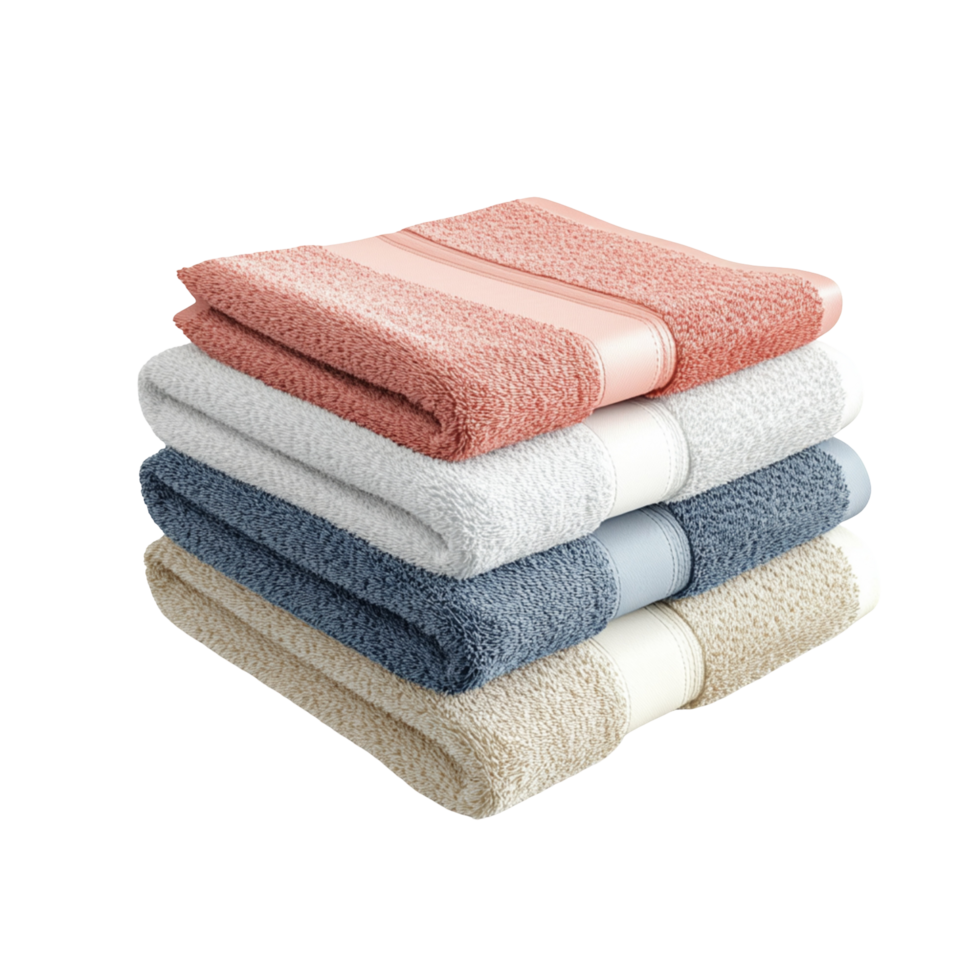 Soft Bathroom Towel Folded Neatly Transparent Background png