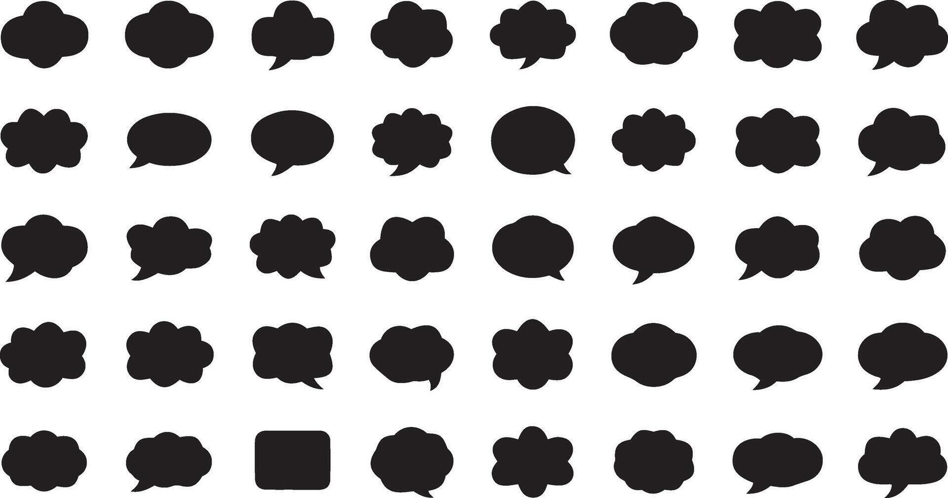 Assorted Cloud Speech Bubble Icons Ideal for Messaging and Dialogue Representations vector