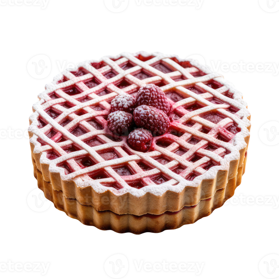 A pastry with raspberries on top. png
