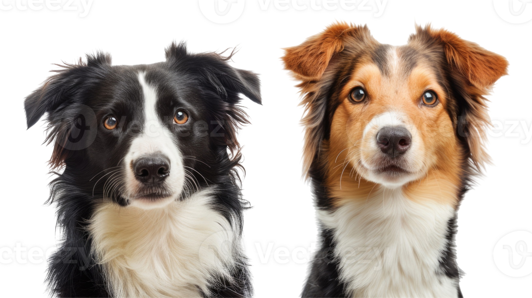Two dogs are looking at the camera photo. png