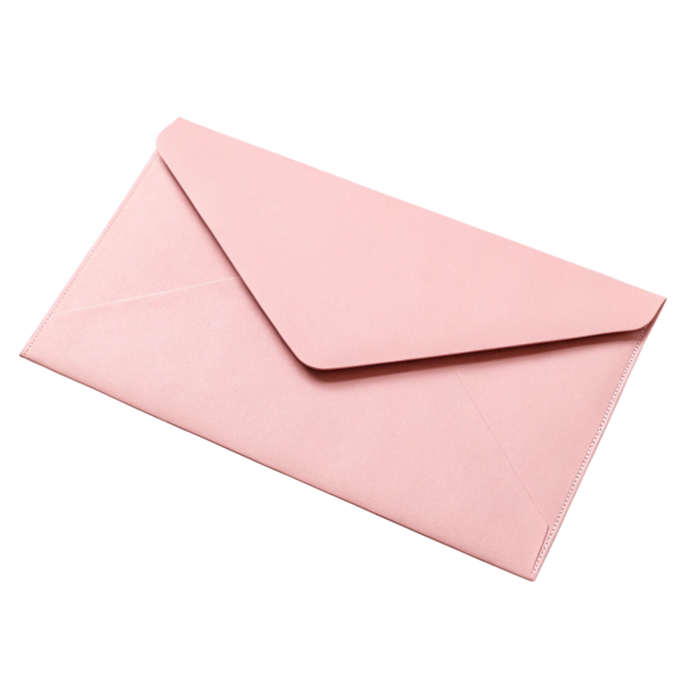 closed pastel pink envelopes with a triangular flap png