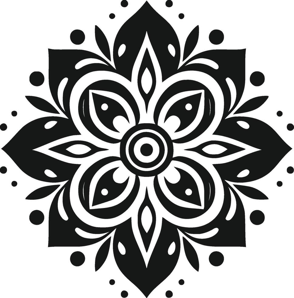 Abstract modern art black and white floral pattern vector