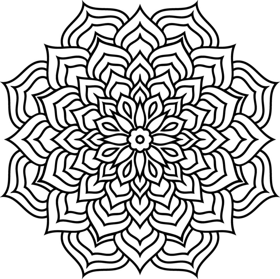 Creating Harmony A delicate mandala design radiating inner peace and mindful beauty in crisp black vector