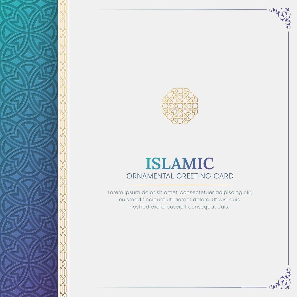 Islamic Ornamental colorful greeting card background vector