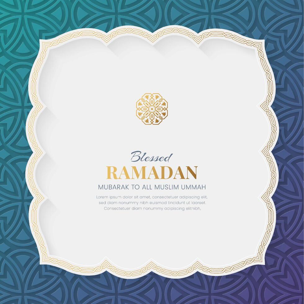 Blessed Ramadan greeting card design vector