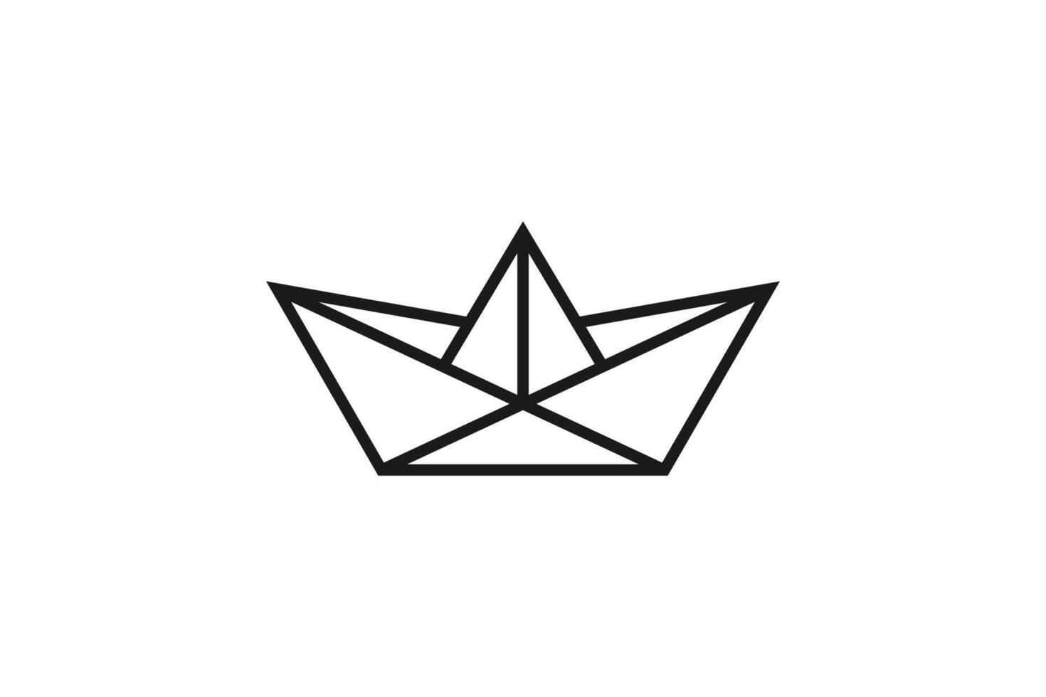 paper boat icon line design vector