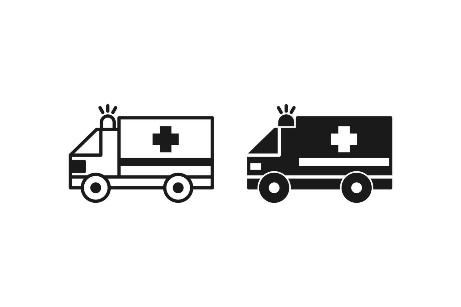 ambulance icon line and flat design vector