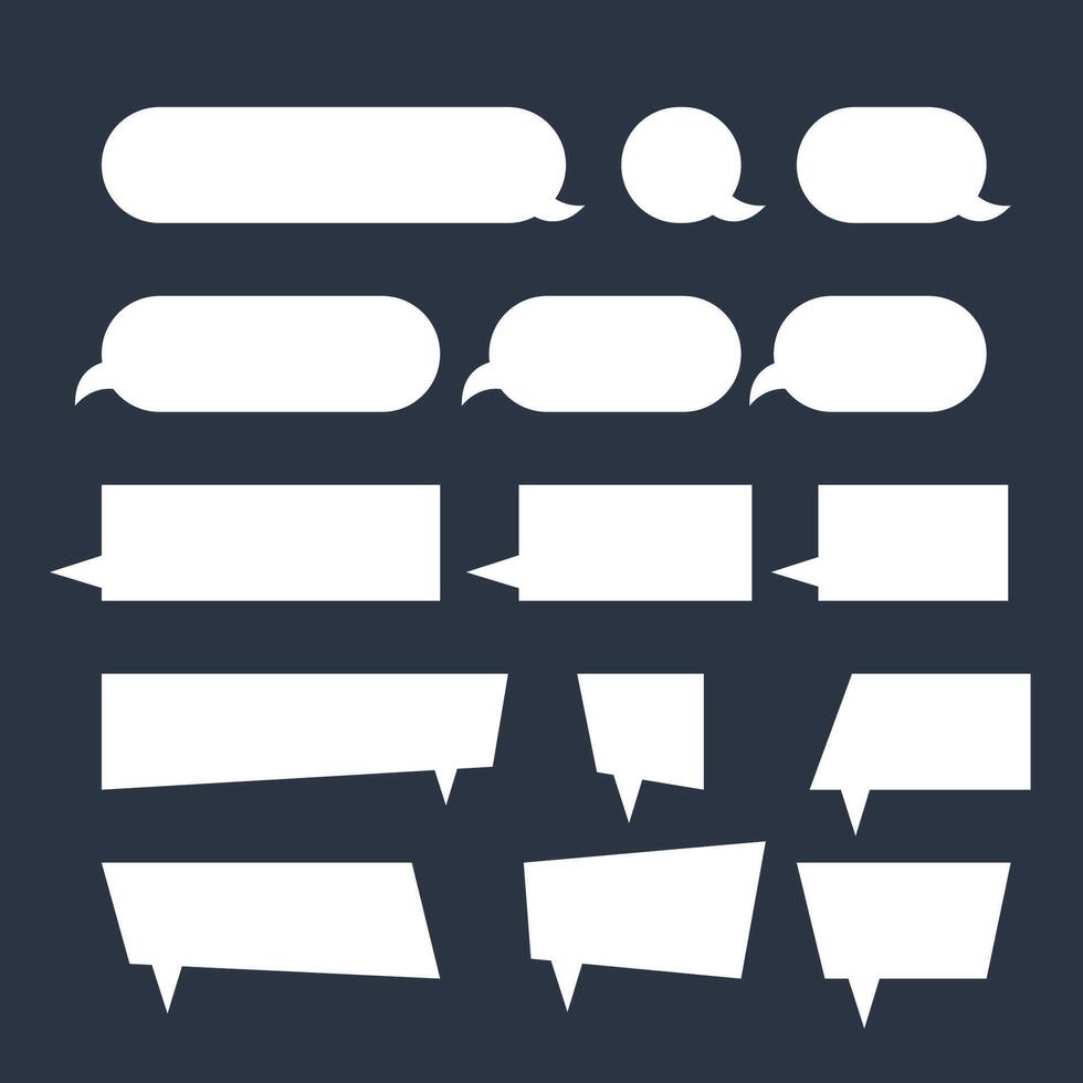 Different shape Modern message bubbles dark blue collection vector