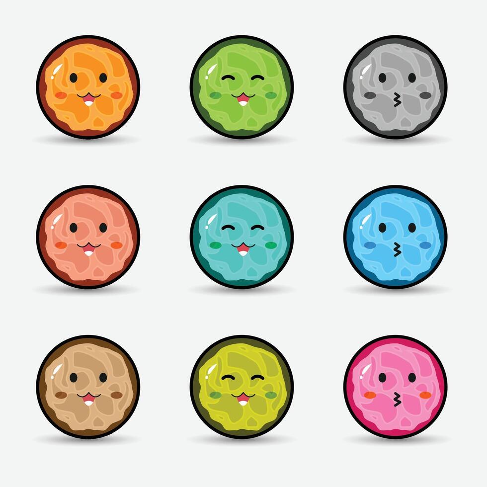 Cute smiling toast bread character icon. Fun illustration in kawaii cartoon style vector