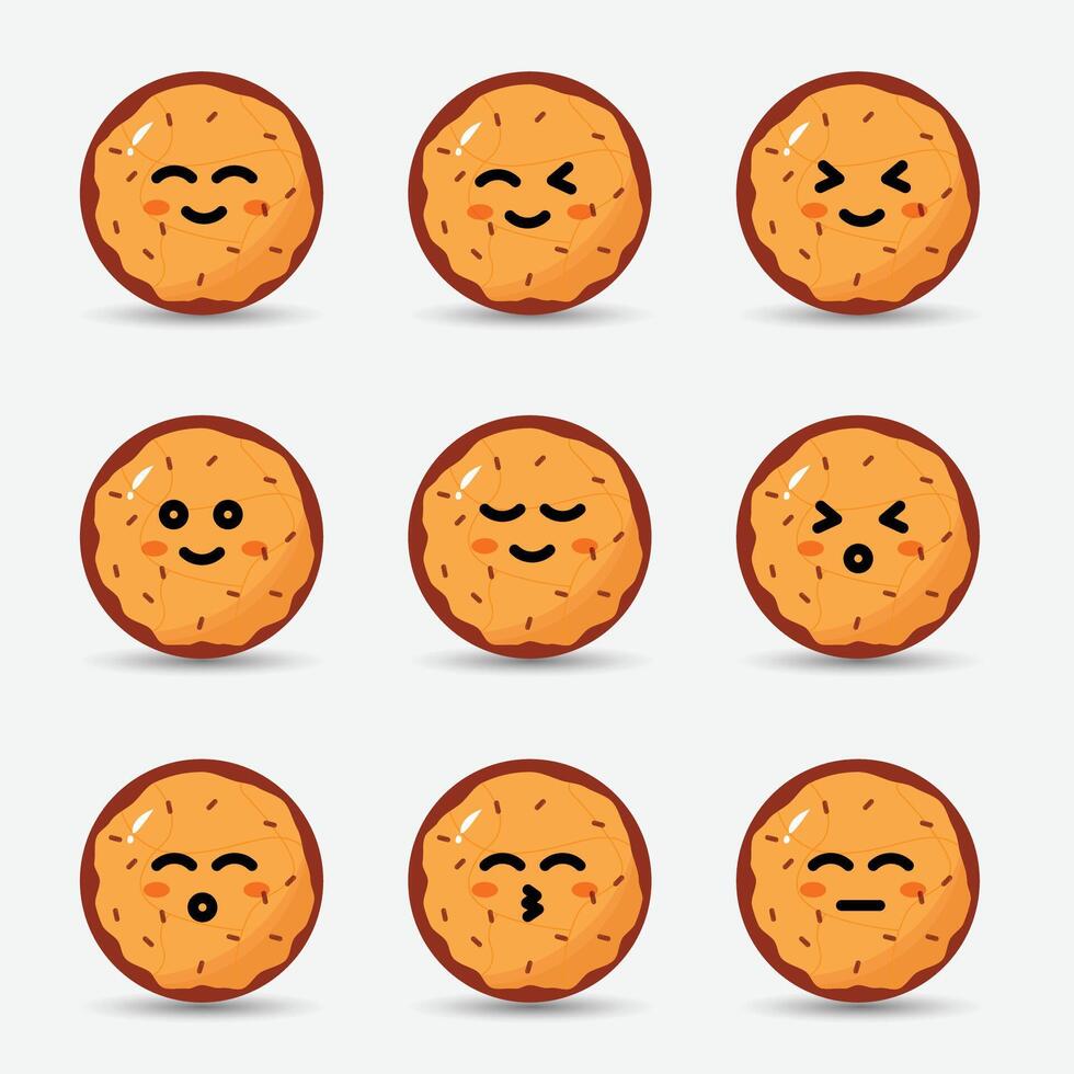 Cute smiling brown toast bread character icon. Fun illustration in kawaii cartoon style vector