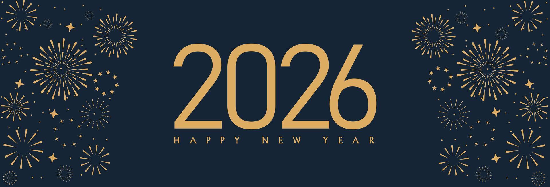 2026 New Year design holiday decoration with golden text sparkles background illustration vector
