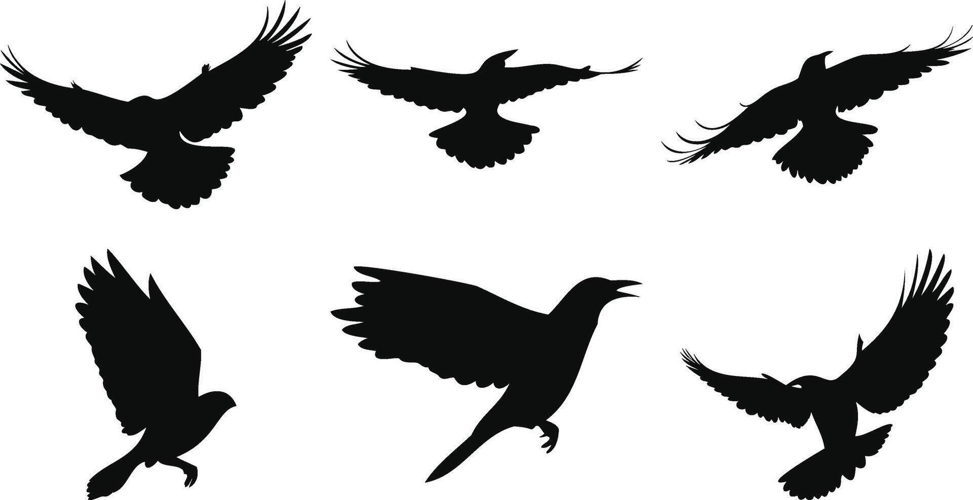 Small Birds in Flight Shapes vector