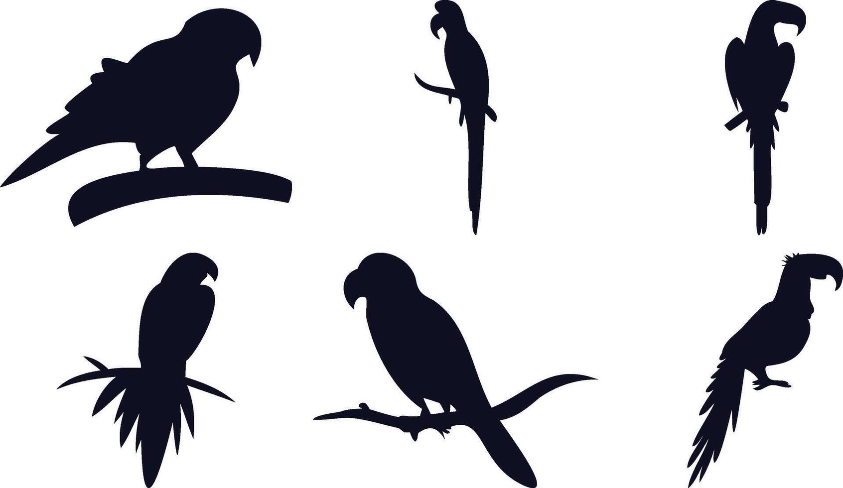 Parrot and Macaw Silhouette Pack vector