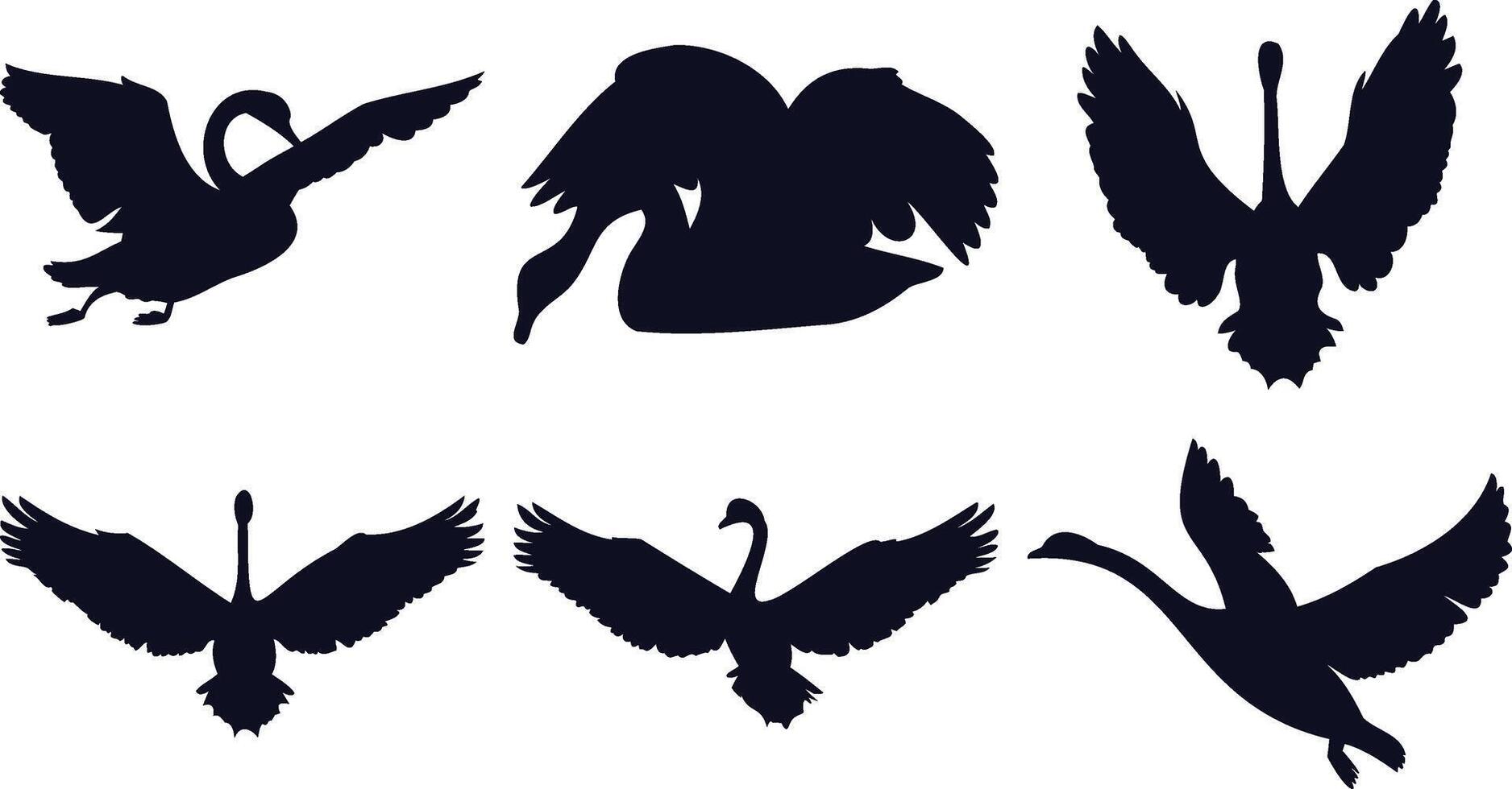 Swan Love and Flight Set vector