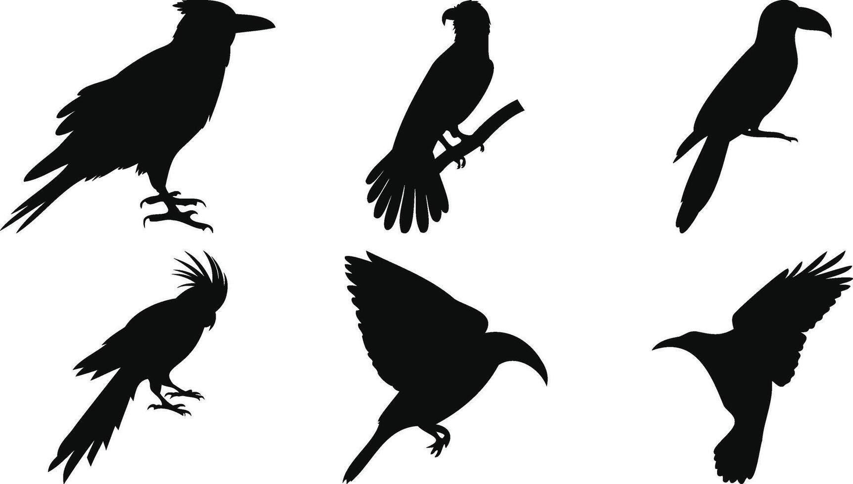 Minimal Bird Pose Silhouettes vector