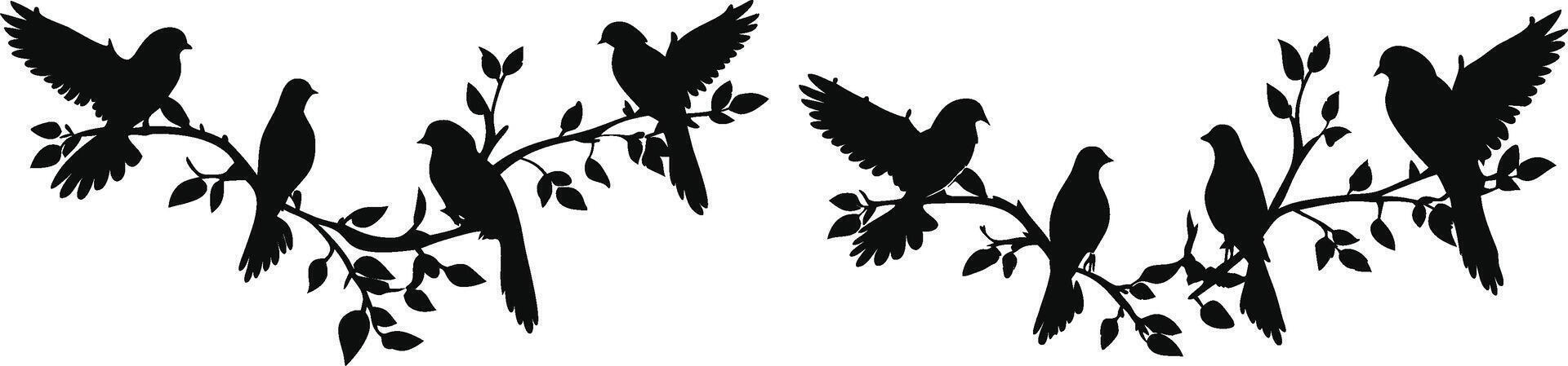 Hummingbirds in Flight with Floral Pattern vector