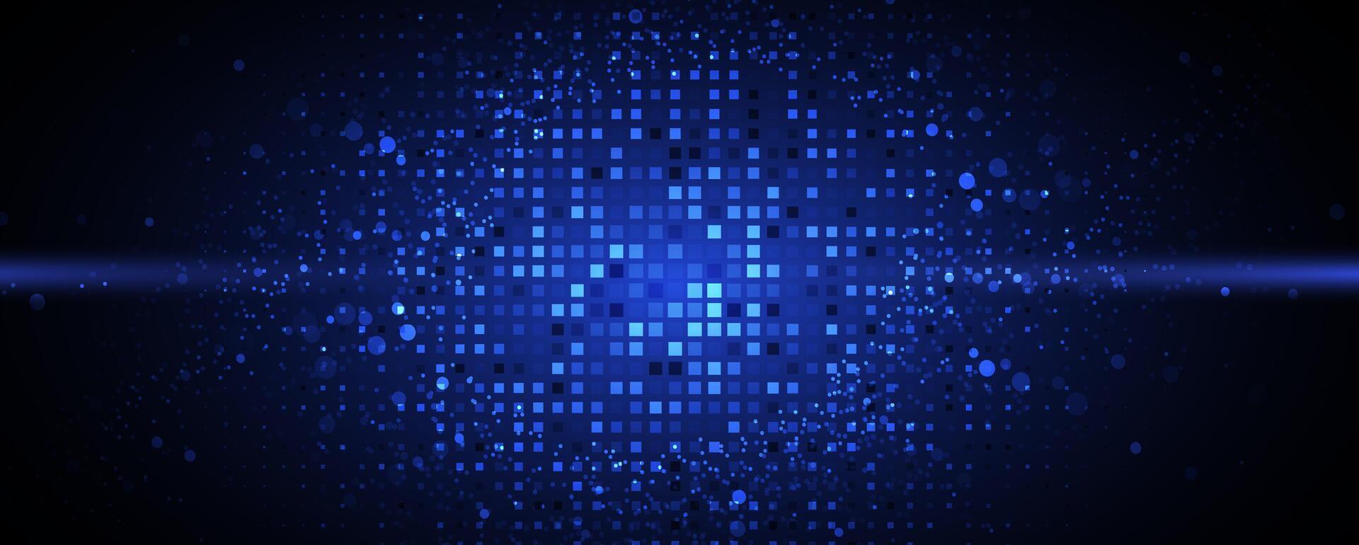 Abstract Technology Digital Circles of Particles. Futuristic Background. Big Data Visualization vector