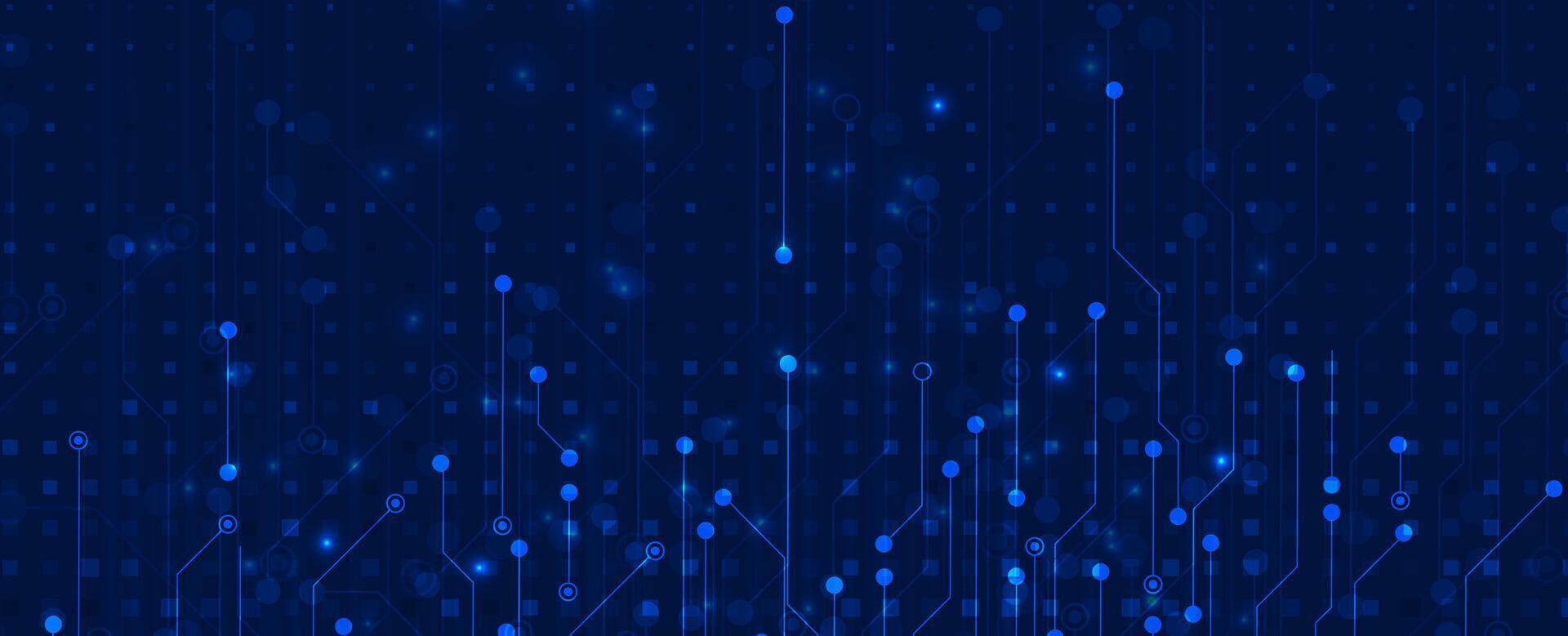 abstract blue background with circuit lines vector