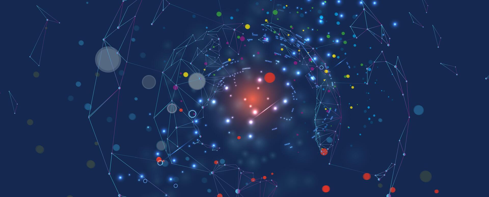 a computer generated image of a network of dots vector