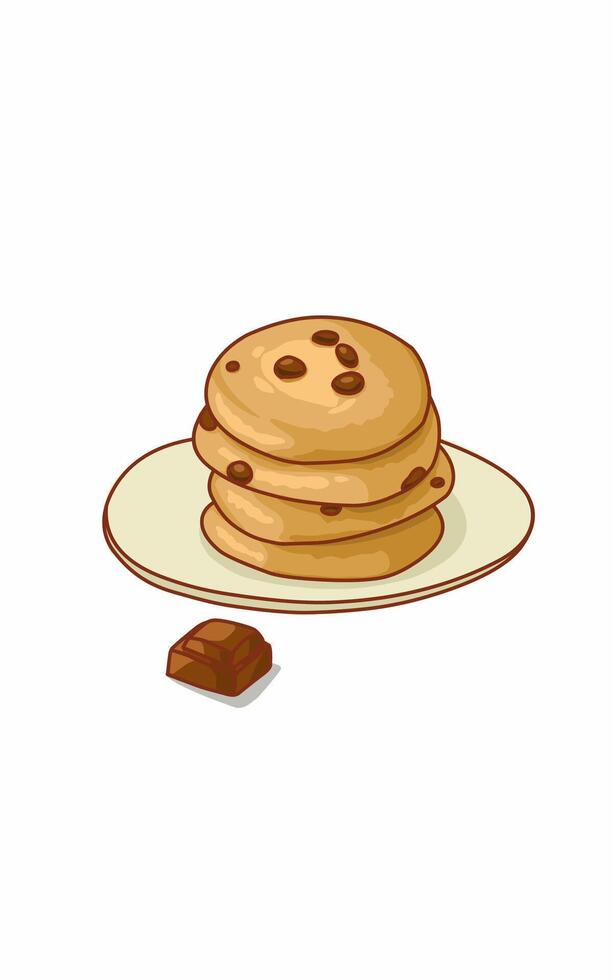 Yummy Cookies with Chocolate chips granules vector