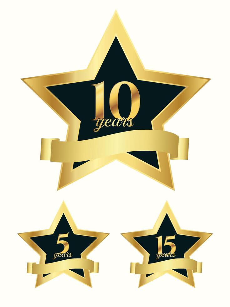 Award labels in gold and black color. Suitable for badge, icon, logo, stamp, etc vector